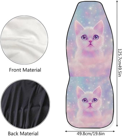 Cute Cartoon Cat Car Seat Covers Full Set of 2