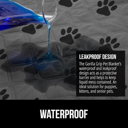 Gorilla Grip 100% Waterproof Dog Blanket 40x50 Paw