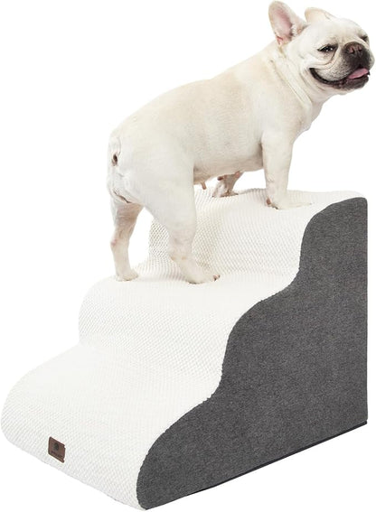 Pettycare Dog Stairs Ramp for High Beds and Couch 3 Steps,Beige