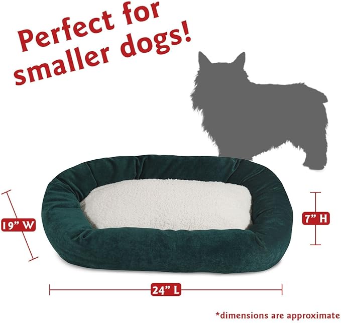 24 inch Marine Villa Collection Sherpa Bagel Dog Bed