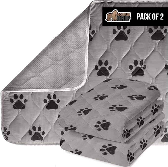 Gorilla Grip Washable Puppy Pads 28x18 Pack 2, Slip