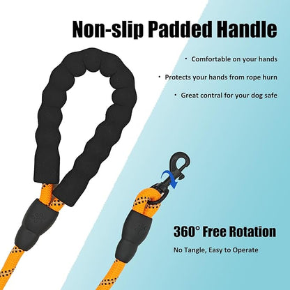 Rope Dog Leash with Comfortable Hand Grip 6.5 FT