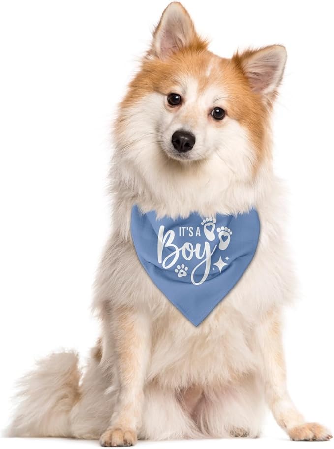 It's A Boy Dog Bandana, Dog Bandana, Blue Dog Scarf Accessories, Pet Dog Triangle Scarf, Dog Bandana for Small Medium Large Dog, Baby Announcement Dog Bandana, Gift for Dog Lover (B43)