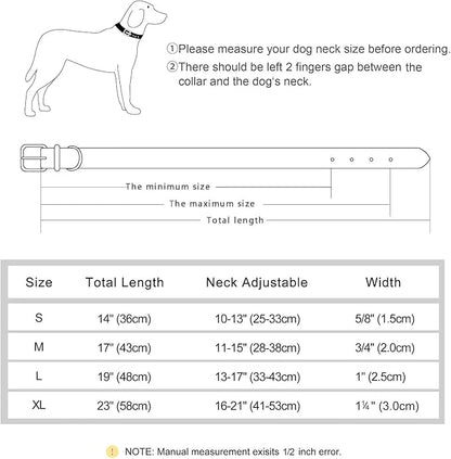 Didog Soft Padded Leather Dog Collar, Adjustable Dog Collars for Medium Dogs, Heavy Duty Medium Dog Collar Leather with Metal Buckle and D Ring,Brown,M