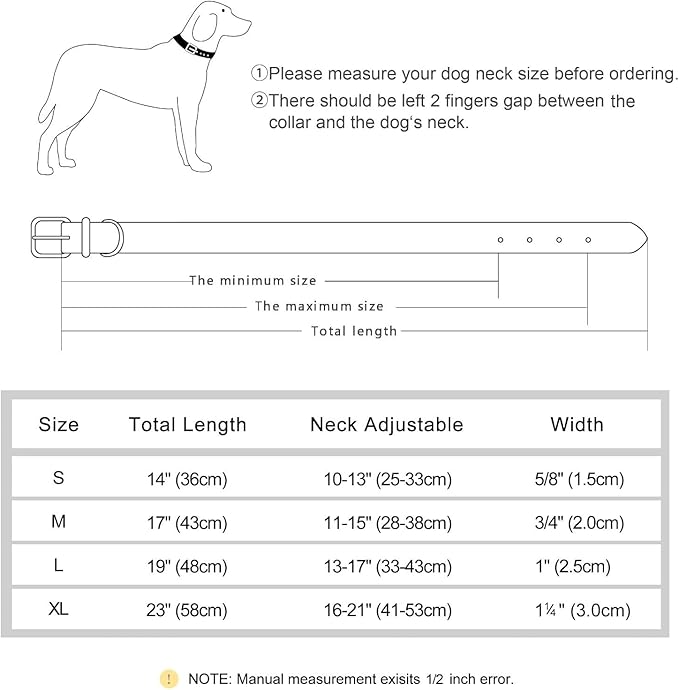 Didog Soft Padded Leather Dog Collar, Adjustable Dog Collars for Medium Dogs, Heavy Duty Medium Dog Collar Leather with Metal Buckle and D Ring,Red,M