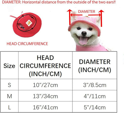 Leconpet Princess Pet Hat Dog Caps Hats with Neck Strap Adjustable Comfortable Ear Holes for Small Medium Dogs in Outdoor Sun Protection (L