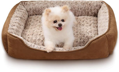 Dog Beds for Small Dogs 24"x18",Brown