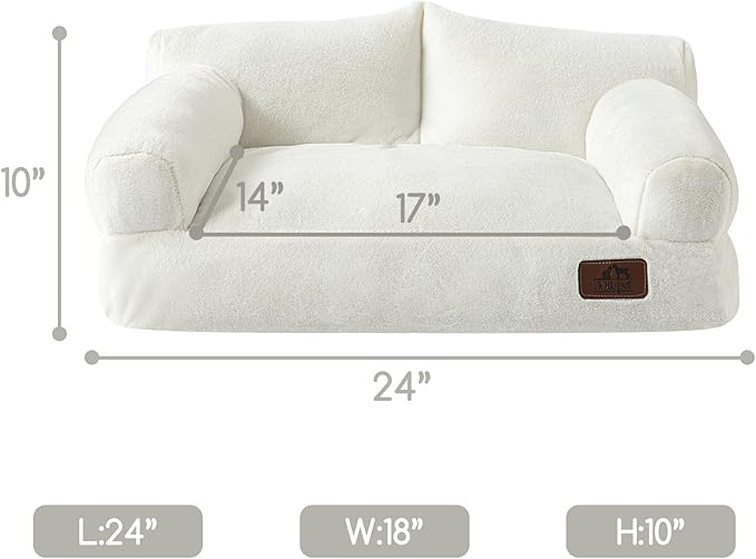 Hollypet Fluffy Plush Pet Sofa Soft Calming Pet Sofa Beds for Medium Small Cats and Dogs