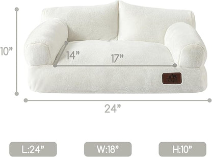 Hollypet Fluffy Plush Pet Sofa Soft Calming Pet Sofa Beds for Medium Small Cats and Dogs