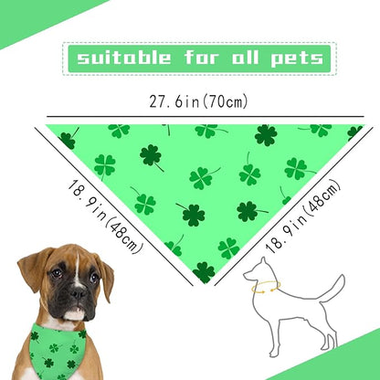 Clover Dog Bandana Washable Pets Scarf Triangle Adjustable Handkerchief