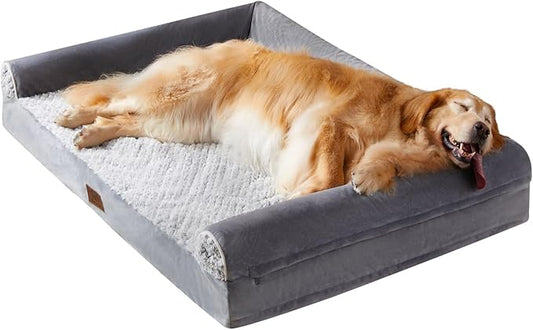 WNPETHOME Dog Beds for Medium Large Dogs, Orthopedic Sofa Mat Pillow with Removable Waterproof Cover, Egg-Foam Crate Bed