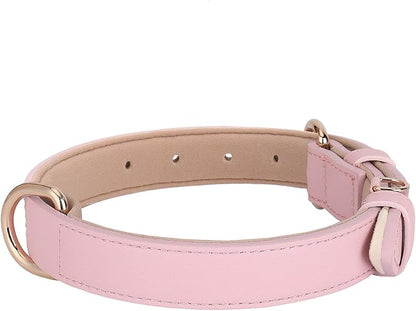 WHIPPY Soft Padded Leather Dog Collar for Small Medium Large Dogs Heavy Duty Dog Collar with Adjustable Rust-Proof Metal Hardware