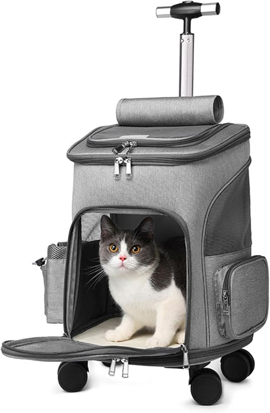 Wheeled Pet Carrier Backpack Breathable Pet Carrier