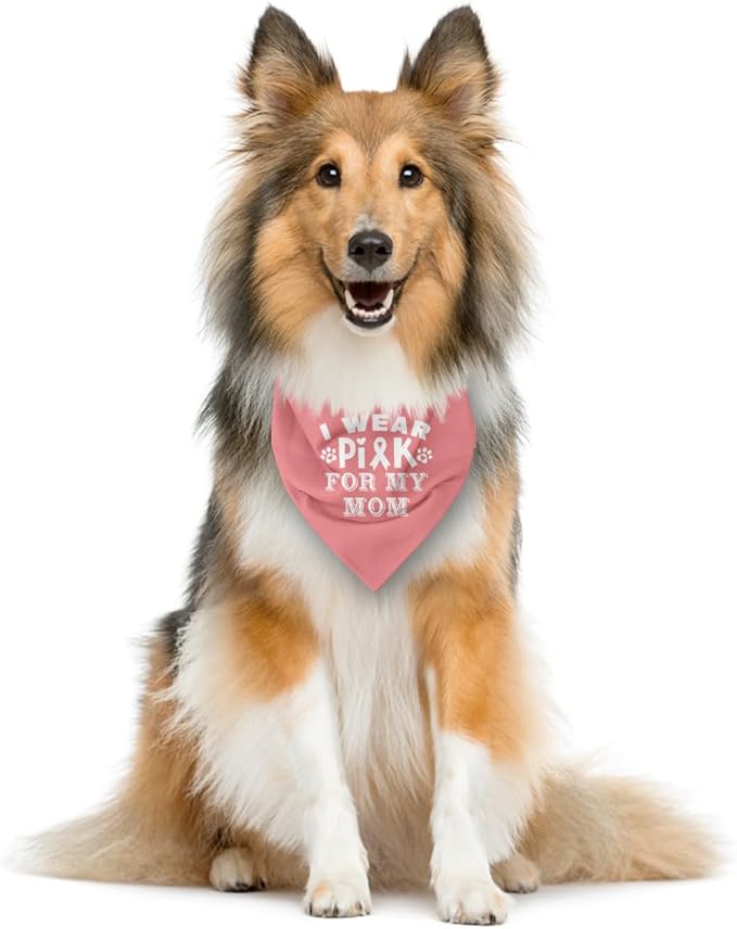 I Wear Pink for My Mom Dog Bandana (E28)
