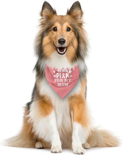 I Wear Pink for My Mom Dog Bandana (E28)