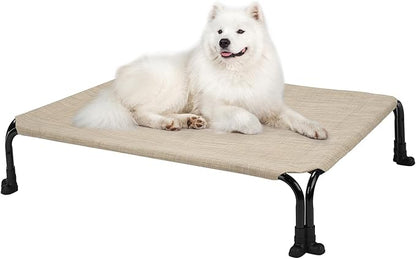 Veehoo Elevated Dog Bed 35" x 22", Beige
