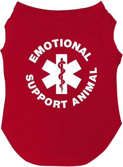 Emotional Support Animal Dog Tee Shirt Sizes for Puppies, Toys, and Large Breeds (209 Red, 2X-Large)