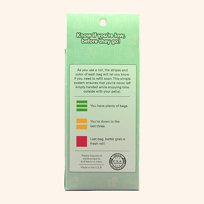 Color-Coded Dog Poop Bags 120 bags (8 rolls)