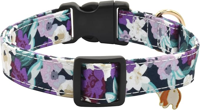 Flower Patterns Dog Collar with Accessories