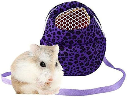 Three Sizes Small Pets Carrier Bag Hedgehog Hamster Mouse Outgoing Bags Leopard Portable Travel Backpack with S, M