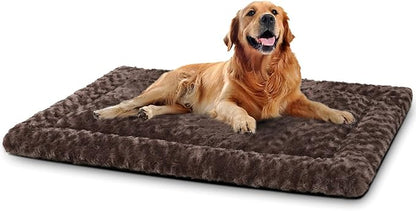 Washable Dog Bed Mat Reversible Dog Crate Pad Soft Fluffy Pet Kennel Beds Dog Sleeping Mattress for Large Jumbo Medium Small Dogs 41 x 27 Inch,