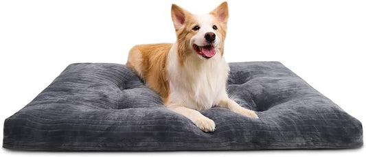 Dog Crate Bed Washable Jumbo Dog Beds for Large Dogs Deluxe Thick Flannel Fluffy Comfy Kennel Pad Anti-Slip & Anti-Scratch Pet Sleeping Mat 48 x 29 Inch,