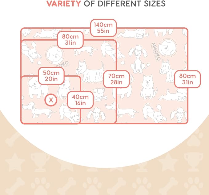 Misoko&Co Champion's Choice Reusable Dog Training Pads Super Absorbent Pet Pee Pads Dog Play Mat Fast Drying Anti Slip Washable Puppy Pads (31.5 x 55.12 in (1pcs)