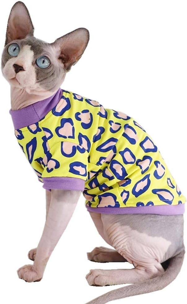 Sphynx Hairless Cat Cute Summer Cotton T-Shirts Pet Clothes 1))
