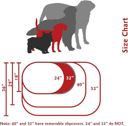 Majestic Pet 32 Inch Suede Calming Dog Bed Washable – Cozy Soft Round Dog Bed with Spine Support for Dogs to Rest their Head 32x23x7 (Inch)