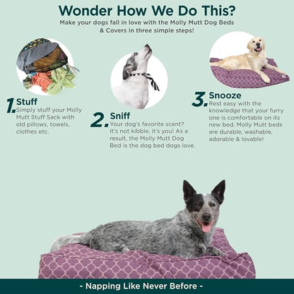 Molly Mutt Huge Dog Bed Cover -Royals 36”X 45”X 5’’ - 100% Cotton