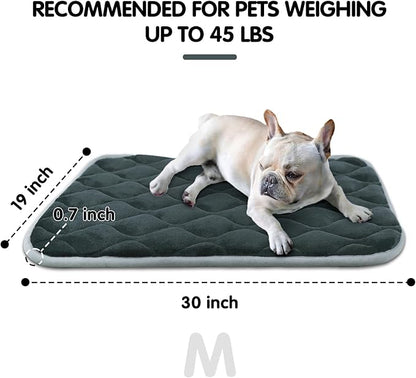 furrybaby Dog Bed Mat Flat Crate Mat with Anti-Slip Bottom Machine Washable Pet Kennel Pad for Dog Sleeping (M 30x19''