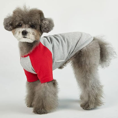 Dog Shirt for Small and Large Dogs Raglan Cotton T-Shirts Soft Breathable Dog Shirts pet Clothes Gray Series (Medium
