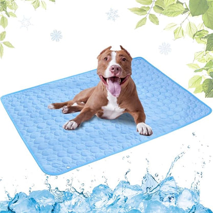 Dog Cooling Mat Washable Seats(Blue,21x27in)
