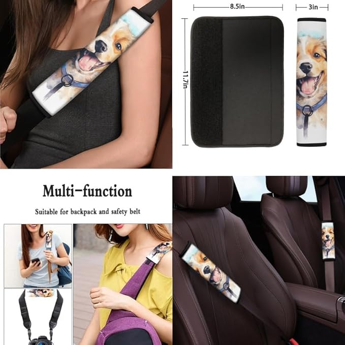 Watercolor Golden Hair 13 PCS Car Accessories Set