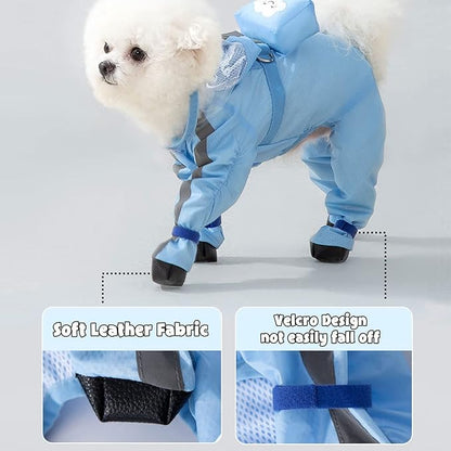 HDKUW Small Dog Raincoat and Rain Shoes Set