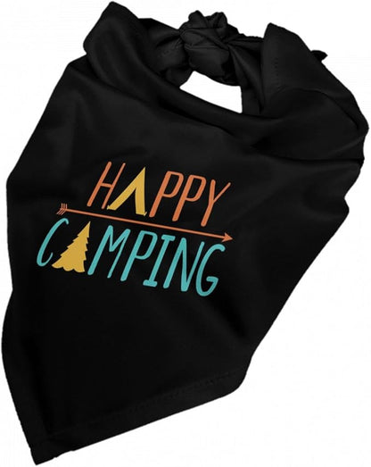 Happy Camper Summer Dog Bandana，Adorable puppy accessory for The avid camper ，Pet Neckerchief for Pets Daily Wear Photo Prop Party Supplies,Funny Cute Dog Bandana (Colored)