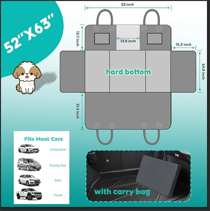 Back Seat Extender for Dogs，Hard Bottom Dog Car