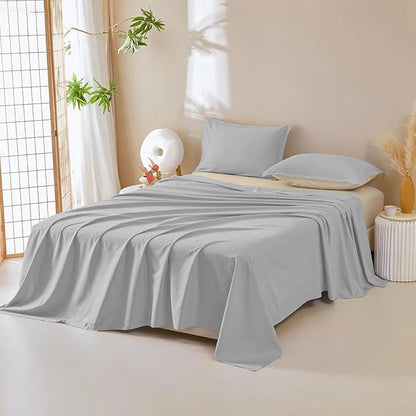 DUJUIKE Waterproof Bed Cover for Dog and Cats,Pet Hair Resistant Bed Sheet Cover, Protective Bed Liner Cover with 100% Waterproof Breathable Thin Fabric (Queen 78 * 90 inch, Grey)