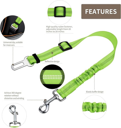 Adjustable Dog Seat Belts Nylon Pet Seat Belts with Durable Reflective Elastic Elastic Buffer Dog Car 27 7in