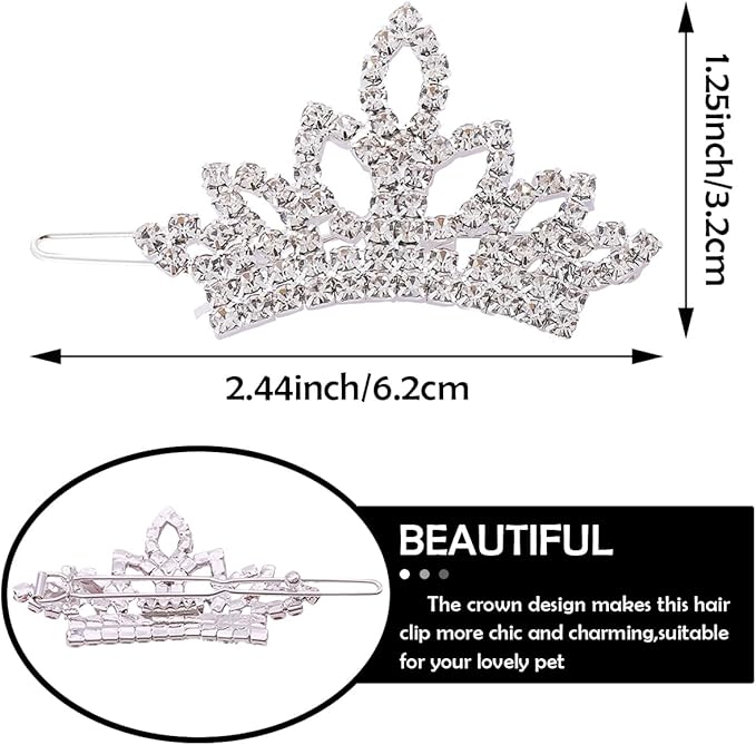 PET SHOW 1pc/Pack Dog Tiara Crown Hair Clips