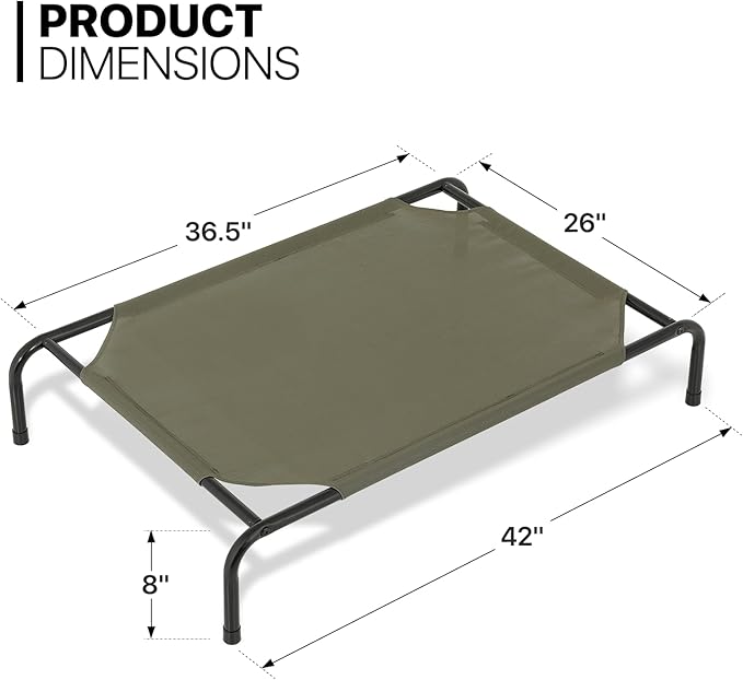 MoNiBloom Elevated Dog Bed Cooling Raised Ped Bed Portable Dog Cot for Camping or Beach 42 Inches