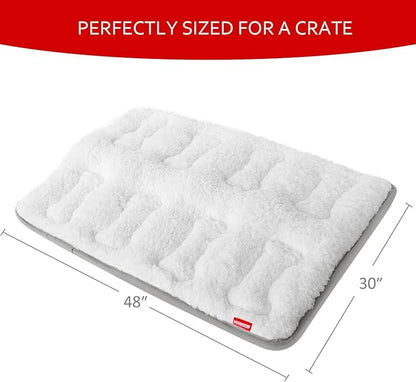 Moonsea Soft Plush Dog Bed Crate Mat 48" X 30", Anti-Slip 3 Layers