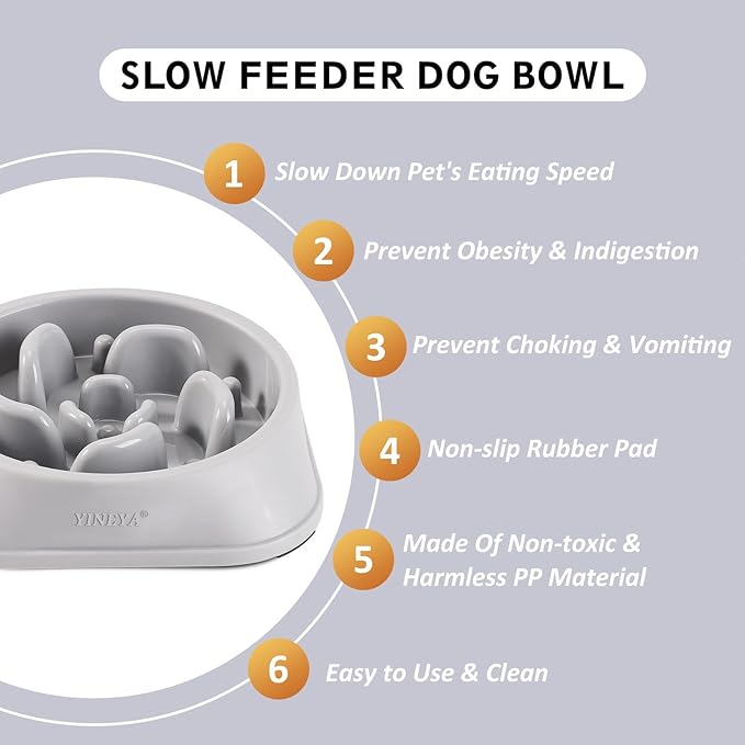 2Pcs Slow Feeder Dog Bowls Large Breed, Dog Slow Feeder Bowl, Dog Food Bowl Slow Feeder, Dog Bowl Slow Feeder, Dog Bowl That Slow Down Eating, Dog Puzzle Feeder, Slow Eating Dog Bowl Black&Grey