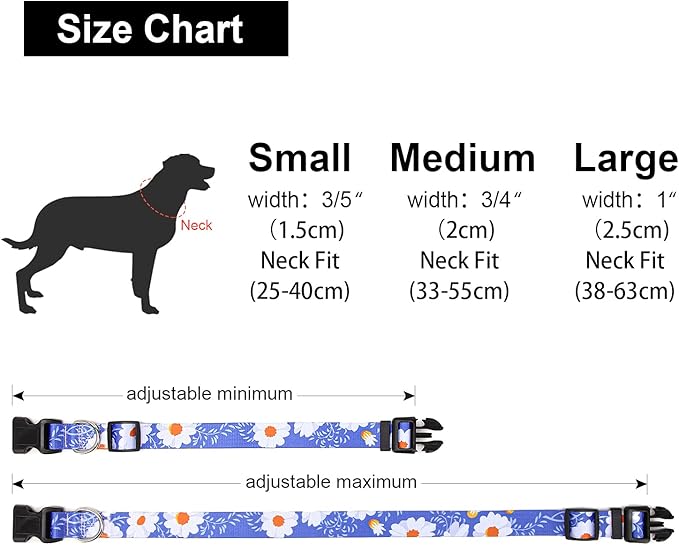 Adjustable Dog Collar with Patterns