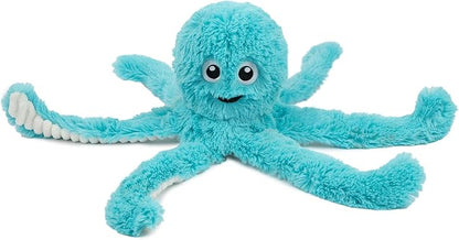 Best Pet Supplies OctoMutant Crinkle Plush Dog Toys for Interactive Play, Puppy and Senior Indoor Play, Colorful Octopus Toy Shape, Soft Head Stuffing, Cute and Cuddly - Turquoise