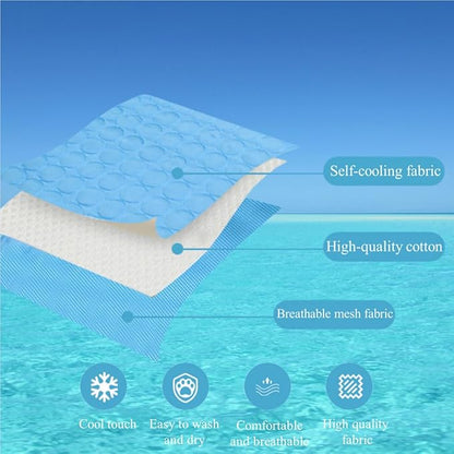 Dog Cooling Mat Washable Blue,19x23in)