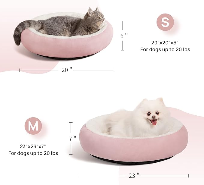Love's cabin Round Donut Cat and Dog Cushion Bed 20in Pet