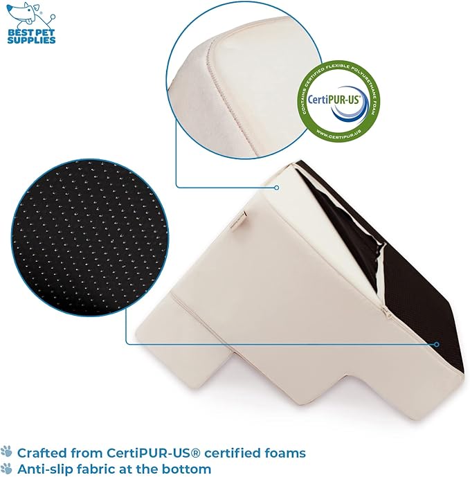 Best Pet Supplies Foldable Foam Pet Steps for Small Dogs and Cats 3-Step