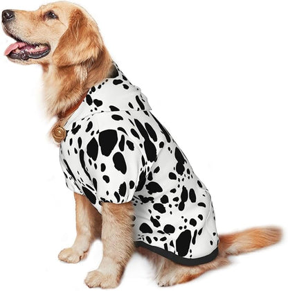 Cute Dalmatian Print Dog Hoodies，Dog Clothes with Pocket