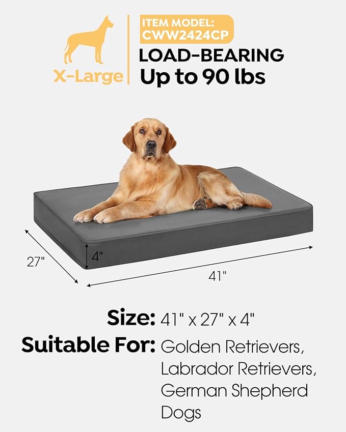 Veehoo Memory Foam Dog Bed for Large Dogs-Orthopedic Dog Bed with Removable Washable Cover